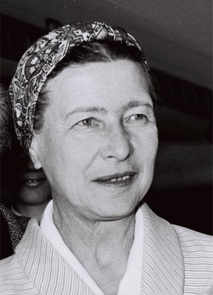 Foto potret Simone de Beauvoir